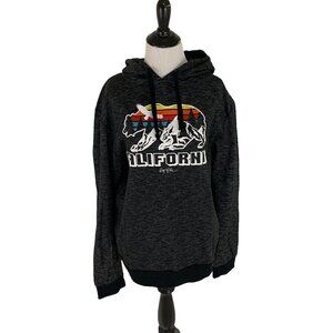 Ring of Fire Men's XL California Hoodie Sweater Foam Print Long Sleeve Gray